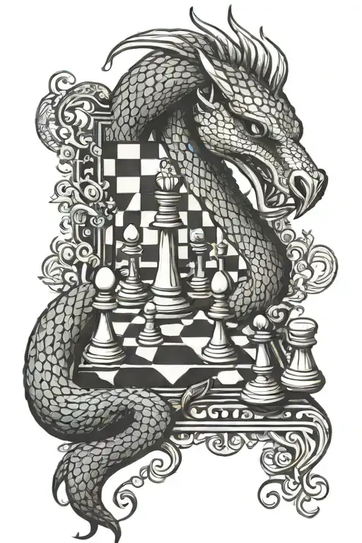 Chess Field With Cobra And Viking