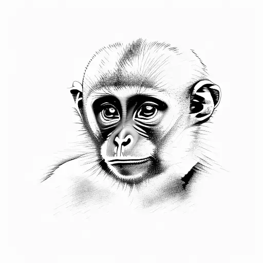 Mother Capuchin Monkey With Son