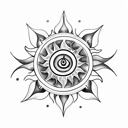 Sun And Spiral And Heart Chakra
