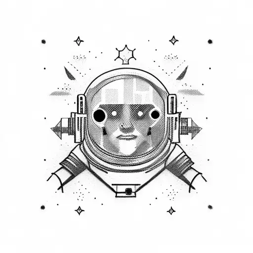Astronaut With Binary Code