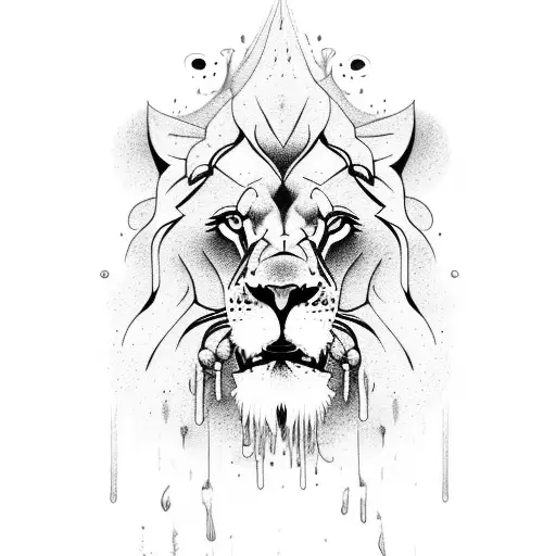 Lion With Dripping Blood From It's Mouth