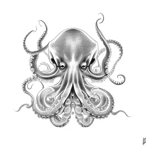 A Mesmerizing Tattoo Of An Octopus With Its Tentacles Gracefully Swirling Around The Client's Arm