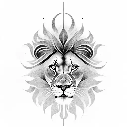 Create A Tattoo Featuring A Powerful Lion Playing Basketball