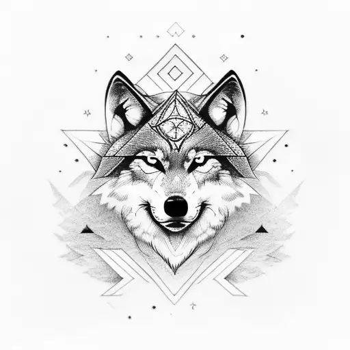 Wolf With Blue Eres And Valknut