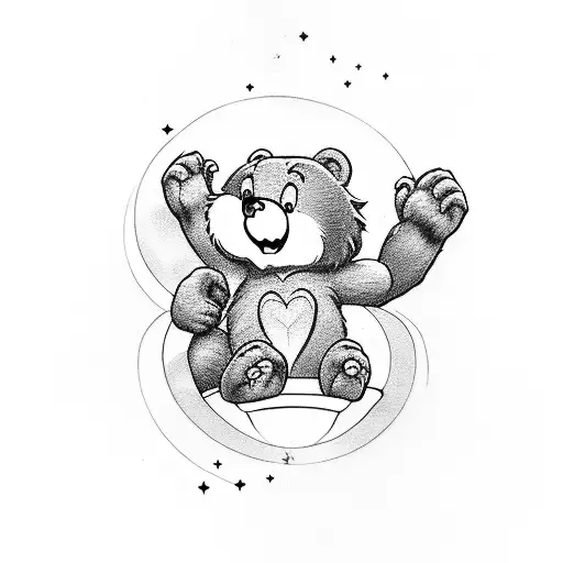 Care Bear With Flip Table On Belly