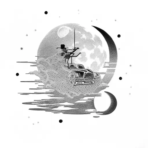 Driver's Silhouette Under The Moon