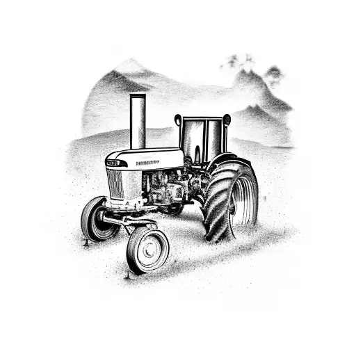 John Deer Tractor With A Cardinal