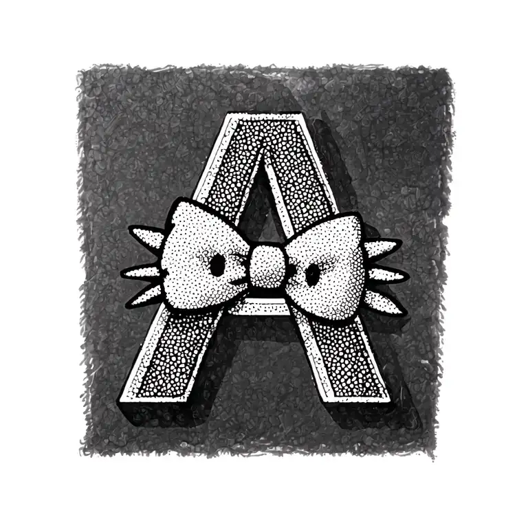 Letter A With Hello Kitty Bow