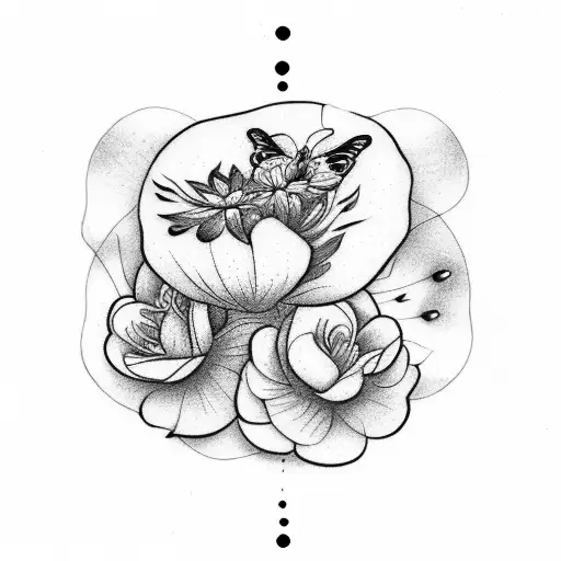 June Birth Flower With Butterfly