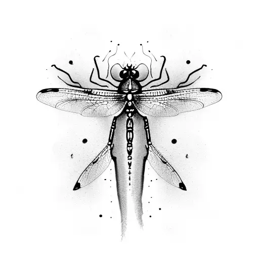 A Graceful Dragonfly Surrounded By Swirling Patterns And Delicate Flowers