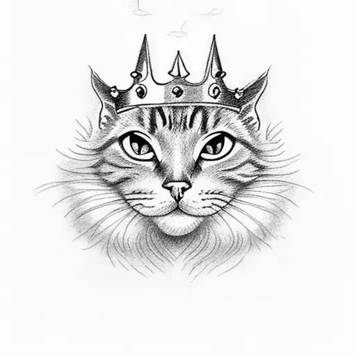 Very Simple An Small Finger Tattoo Of Ring With Cat Wearing Crown