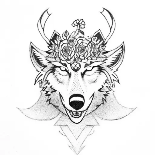 A Wolf Wearing A Football Jersey With A Flower Crown