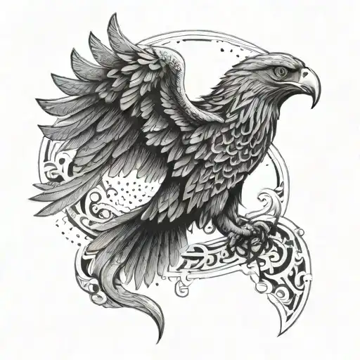 An Intricate Design Of A Gun Morphing Into A Powerful Eagle Symbolizing Strength And Freedom