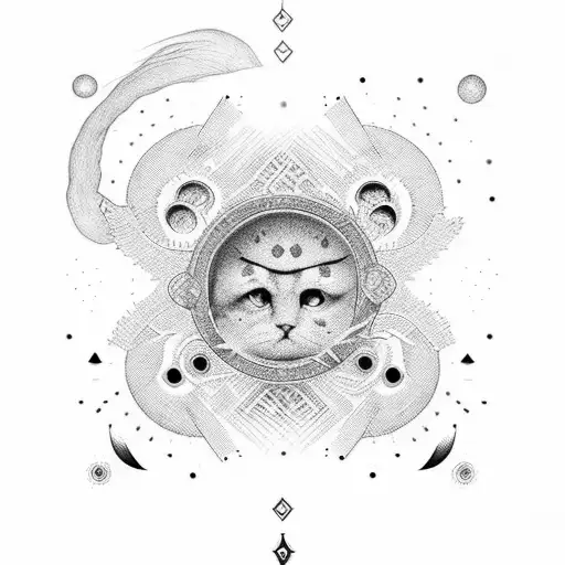 Vertical Tattoo With The Sun And Dots