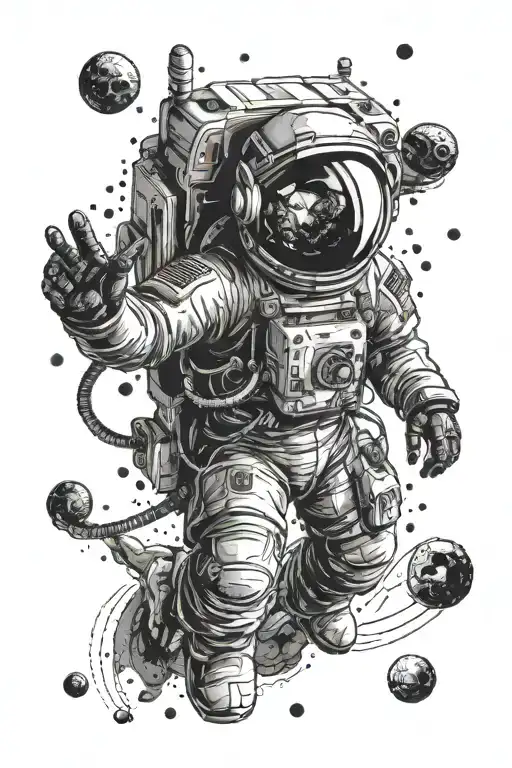 Astronaut Univers Reflection In Visor