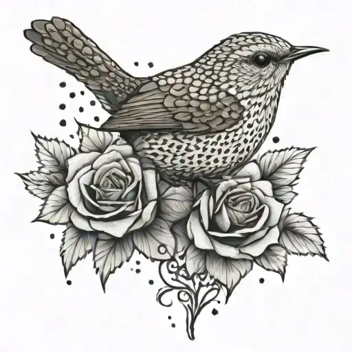 Wren Bird Rose