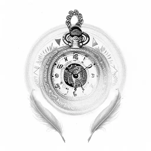 Pocket Watch With Feather And A Name