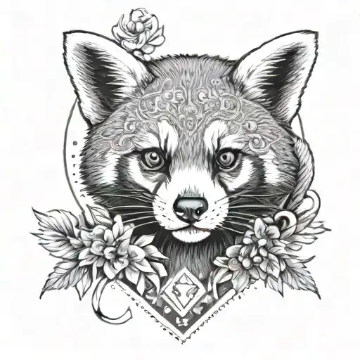 A Mystical Dungeons And Dragons Inspired Tattoo Featuring A Red Panda Companion