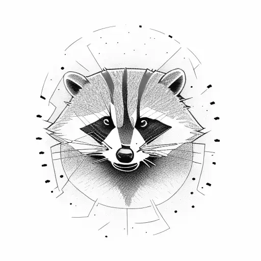 Simple Racoon Rapping With A Microphone In Cartoon Style