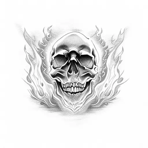 Skull With Fire In Eyes