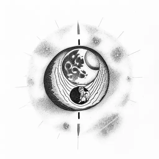 Guy Walking Up Stairs To The Moon