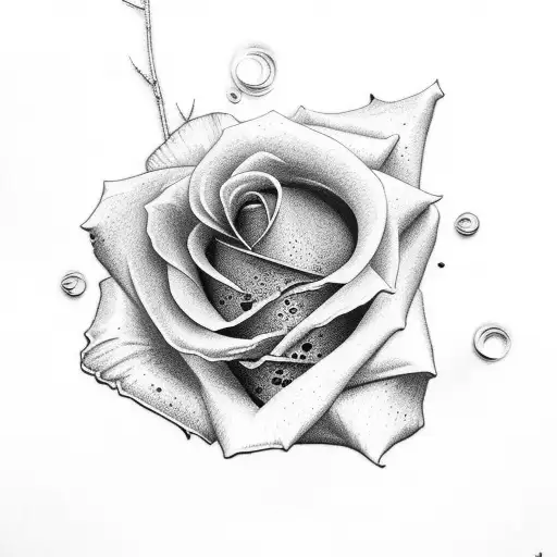 Rose Avec Peinture Qui Coule