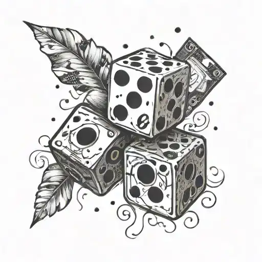 A Pair Of Dice With Money Symbols Instead Of Numbers