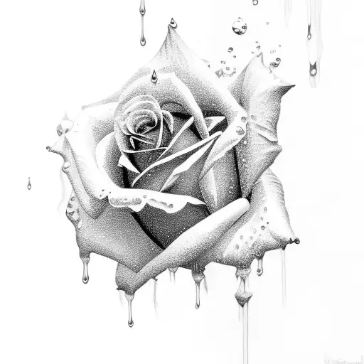 Rose Color With Dripping Paint