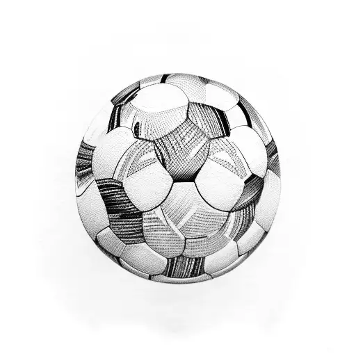 A Tattoo Of A Soccer Ball With Tiger Stripes