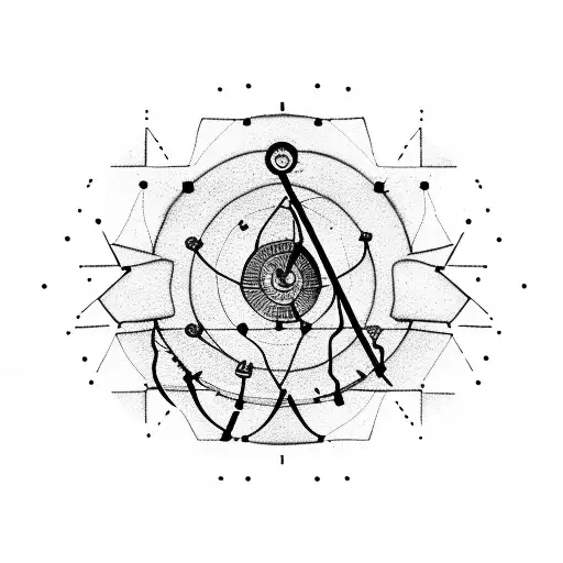 Abstract Representation Of A Sniper Scope With Target Crosshairs