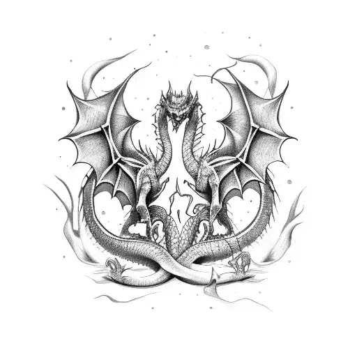 Twin Dragons Going Around On One Arm