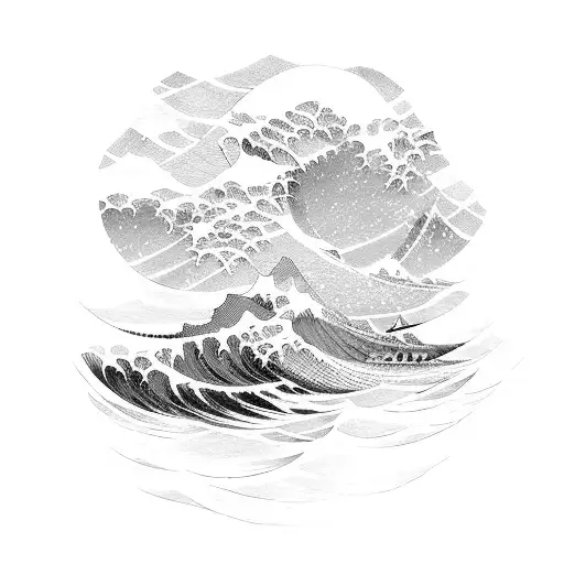 Under The Wave Off Kanagawa And Mountain