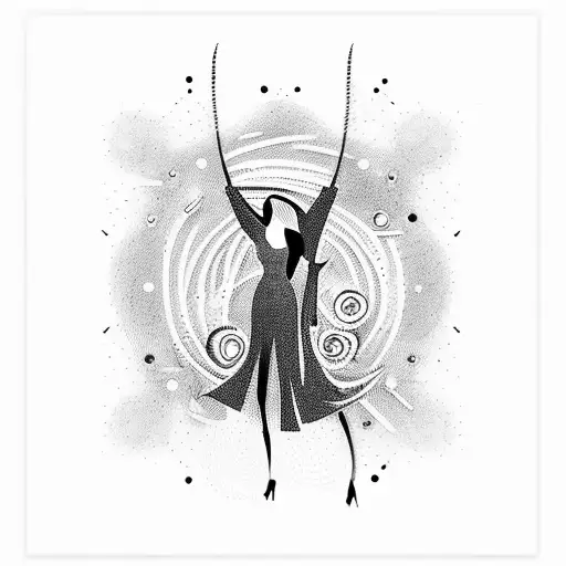 Elegant Female Silhouette Surrounded By Welding Sparks