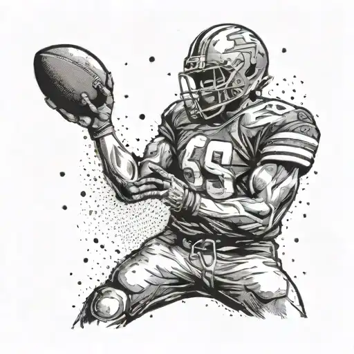A Dynamic Composition Featuring A Football Player In Action With A Subtle Nod To The Number 60546756