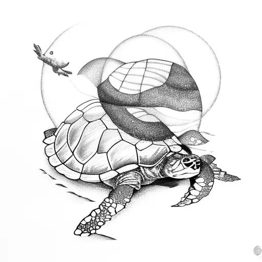 A Turtle Sipping Tea