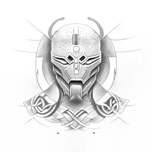 Using Image Of The Mf Doom Add A Celtic Dragon Around It