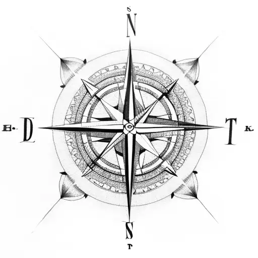 Compass Surrounded By Clouds