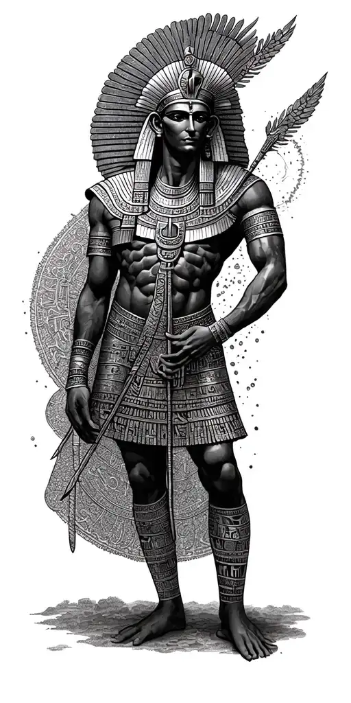 Ancient Egyptian God And Symbols Integrated