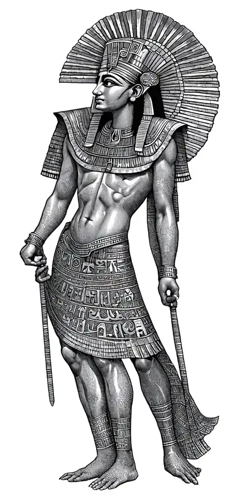 Multiple Ancient Egyptian Gods And Egyptian Symbols With The Gods Names