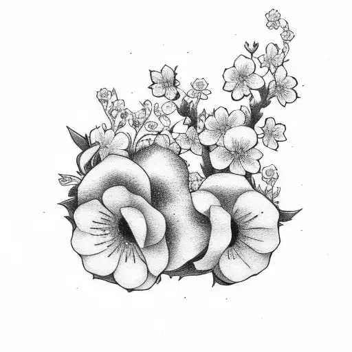 Flower Strawberries Cherry Blossom And Dark Motive For Someone Who Has Gone Through A Lot