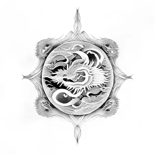 Yin Yang Dragon And Tiger