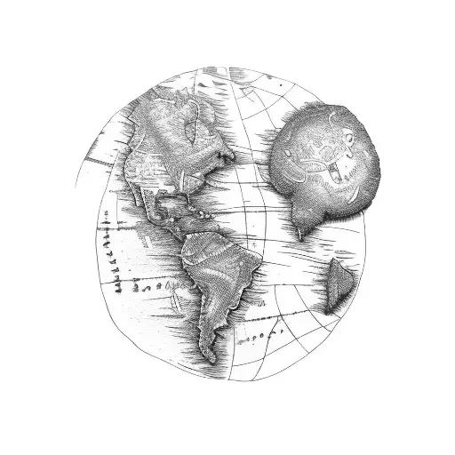 A Surfboard With A Map Of Different Travel Destinations