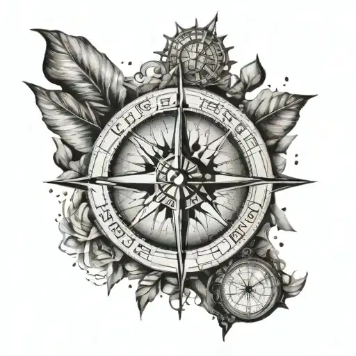 A Compass Rose Intertwined With Bible Verses About Exploration And Discovery