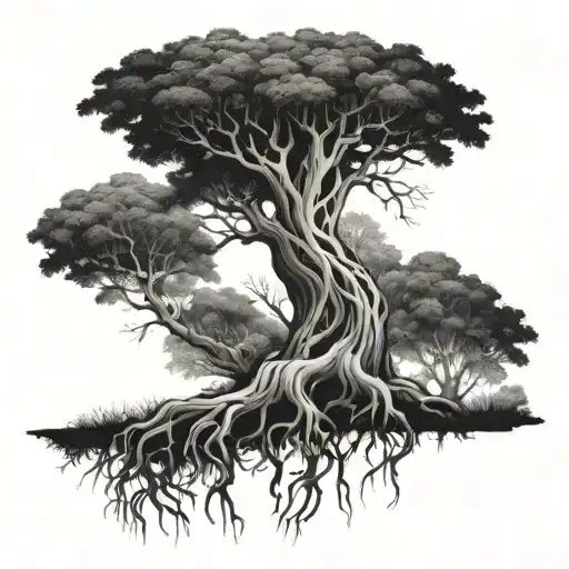 A Majestic Tree With Intricate Roots Symbolizing Connection To Nature And The Environment