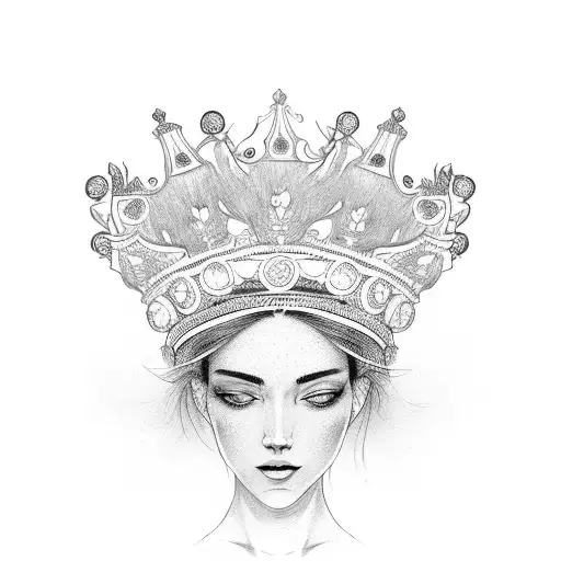 A Portrait Of My Girlfriend With A Crown Of Umbanda Flowers