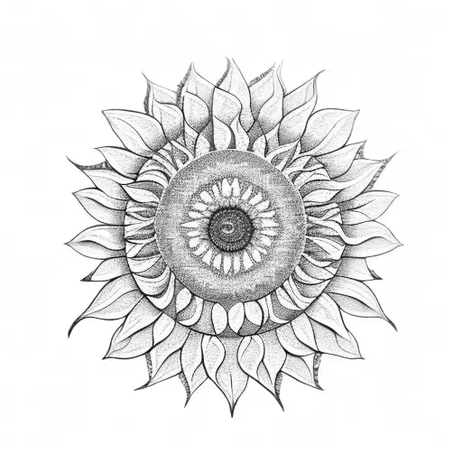 Ornament Indian Style With A Sunflower In The Middle