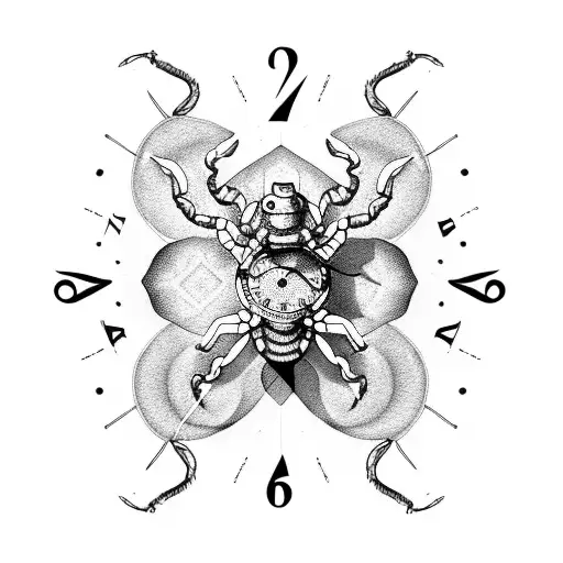 Scorpion Surrounded By Clock Gears