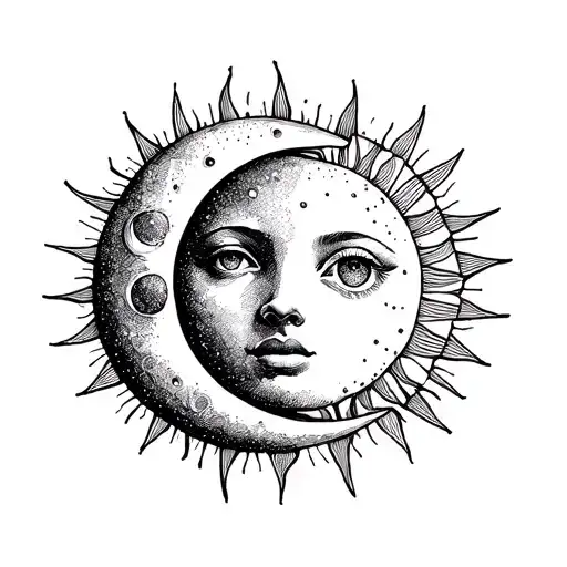 Fine Line Moon And Sun
