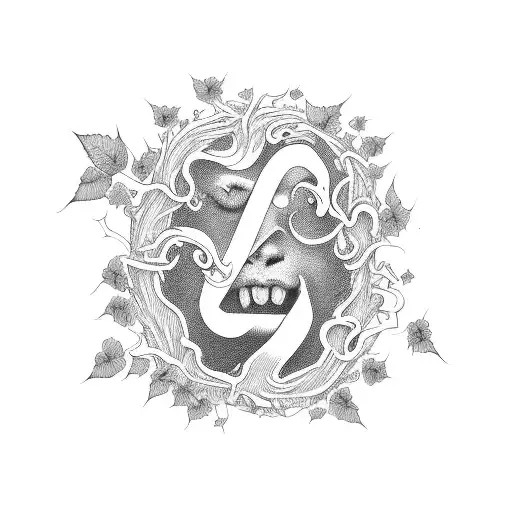 A Word Written With Poison Ivy Wreath Around It In A Beart Shape