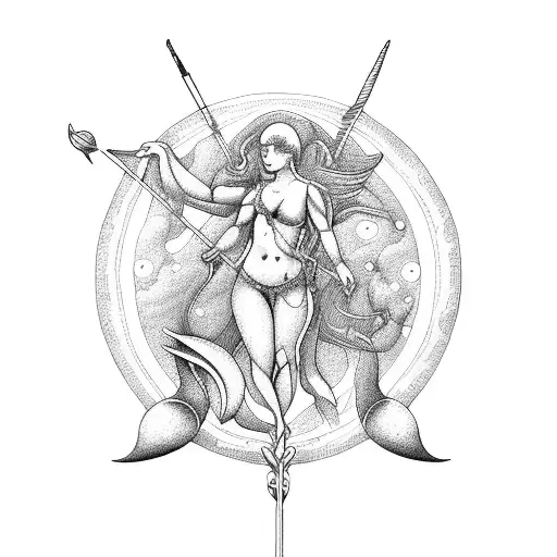 Sagittarius With Mermaid Tail